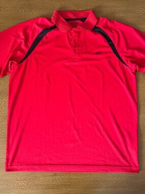 GSX Red Black Button Short Sleeve Polo - Size Large